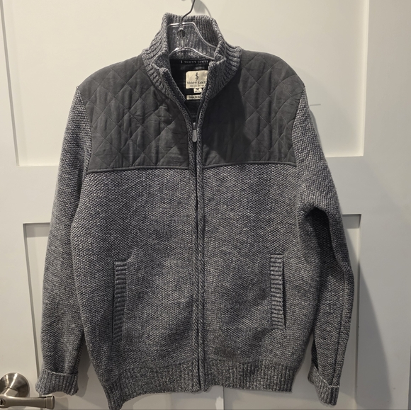 Scott James Other - Scott James Mens Luxury Jacket M Gray Quilted Full Zip Plaid Lined Polished